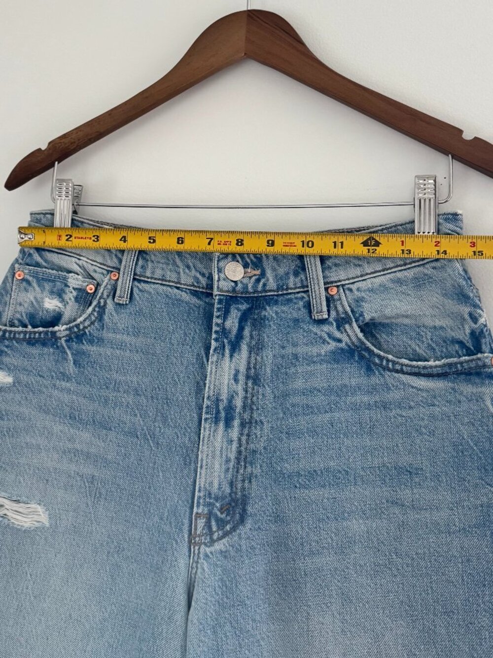 MOTHER High Waisted Spinner Zip Heel Jeans Size 27 - Picture 13 of 14